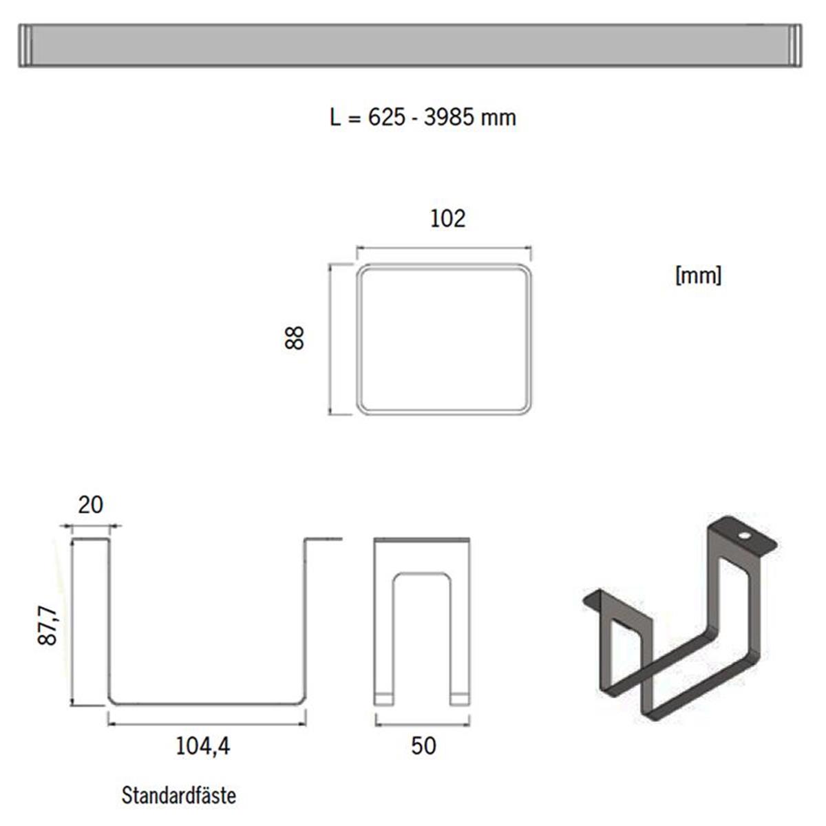 Line safe max lamell optik - Måttskiss