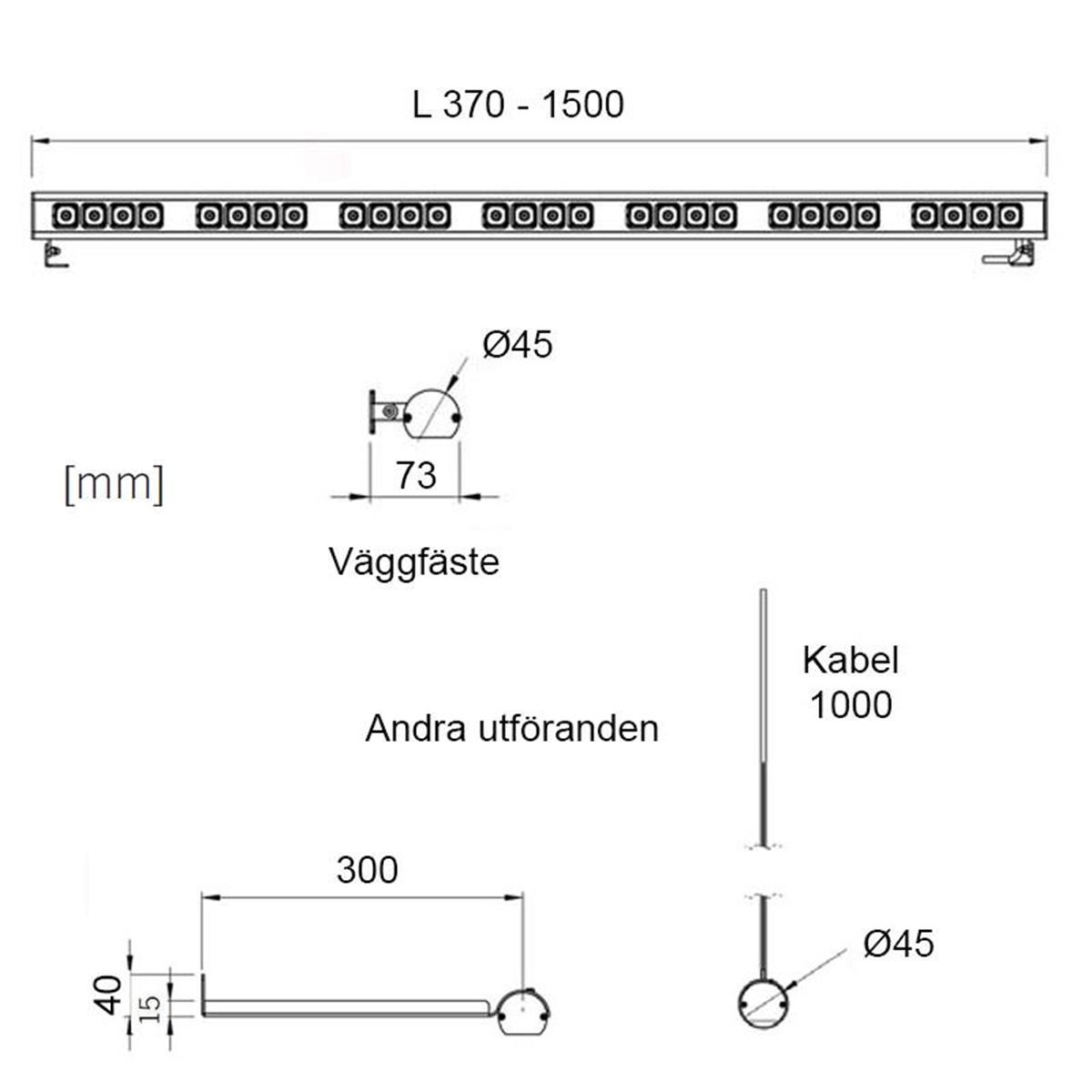 Beam fokus Tunable white DE - Måttskiss