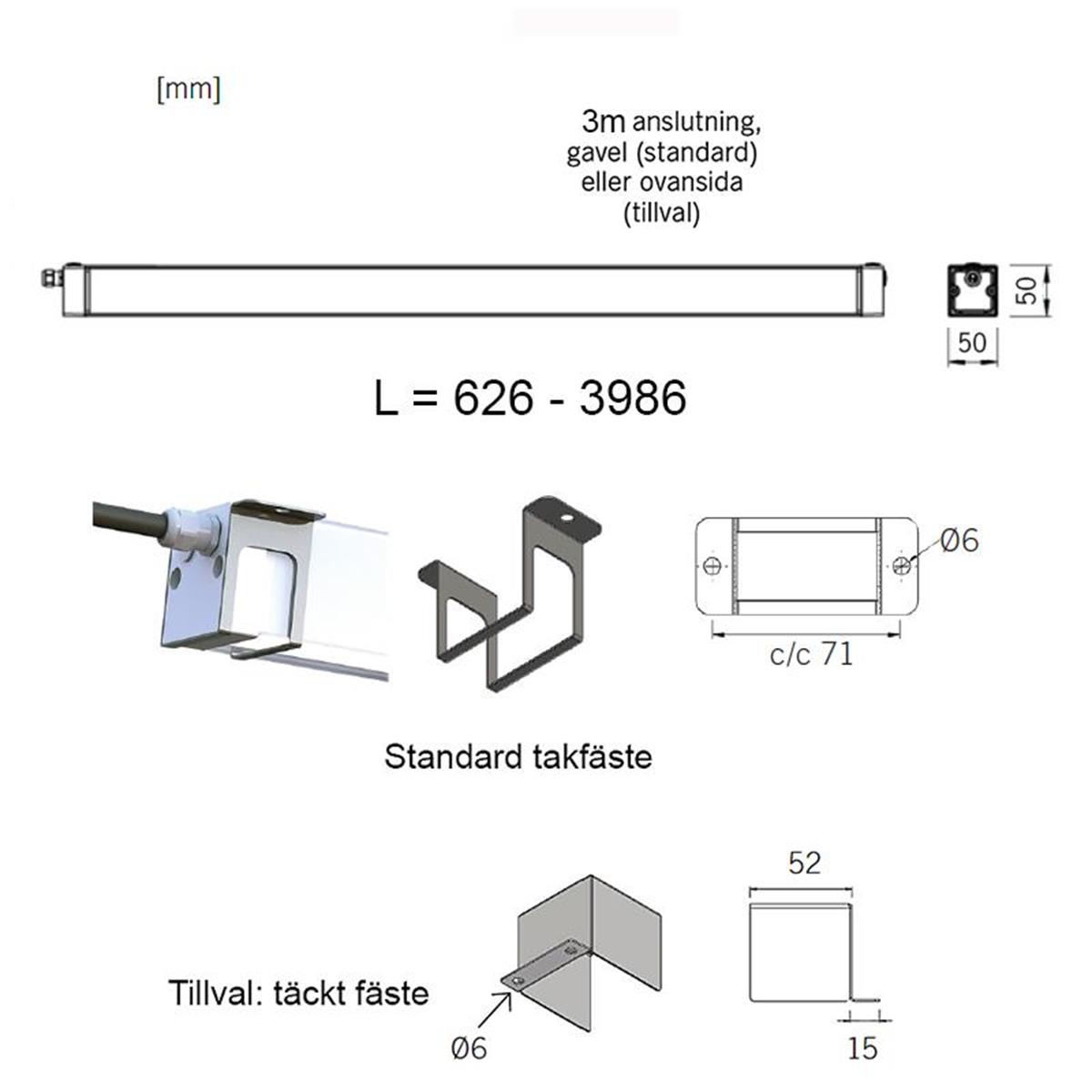 Line safe optik - Måttskiss