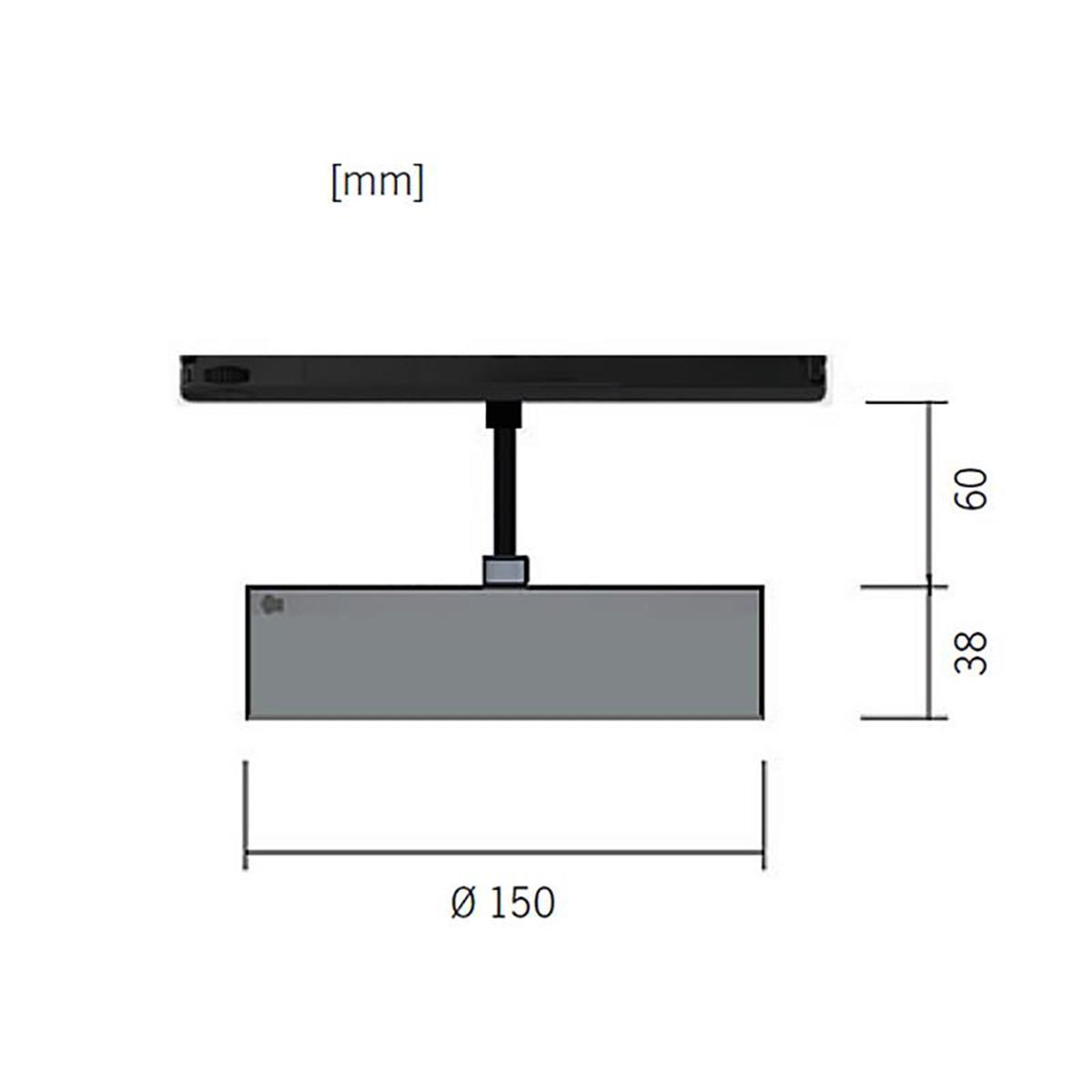 Disclight trim track - Måttskiss