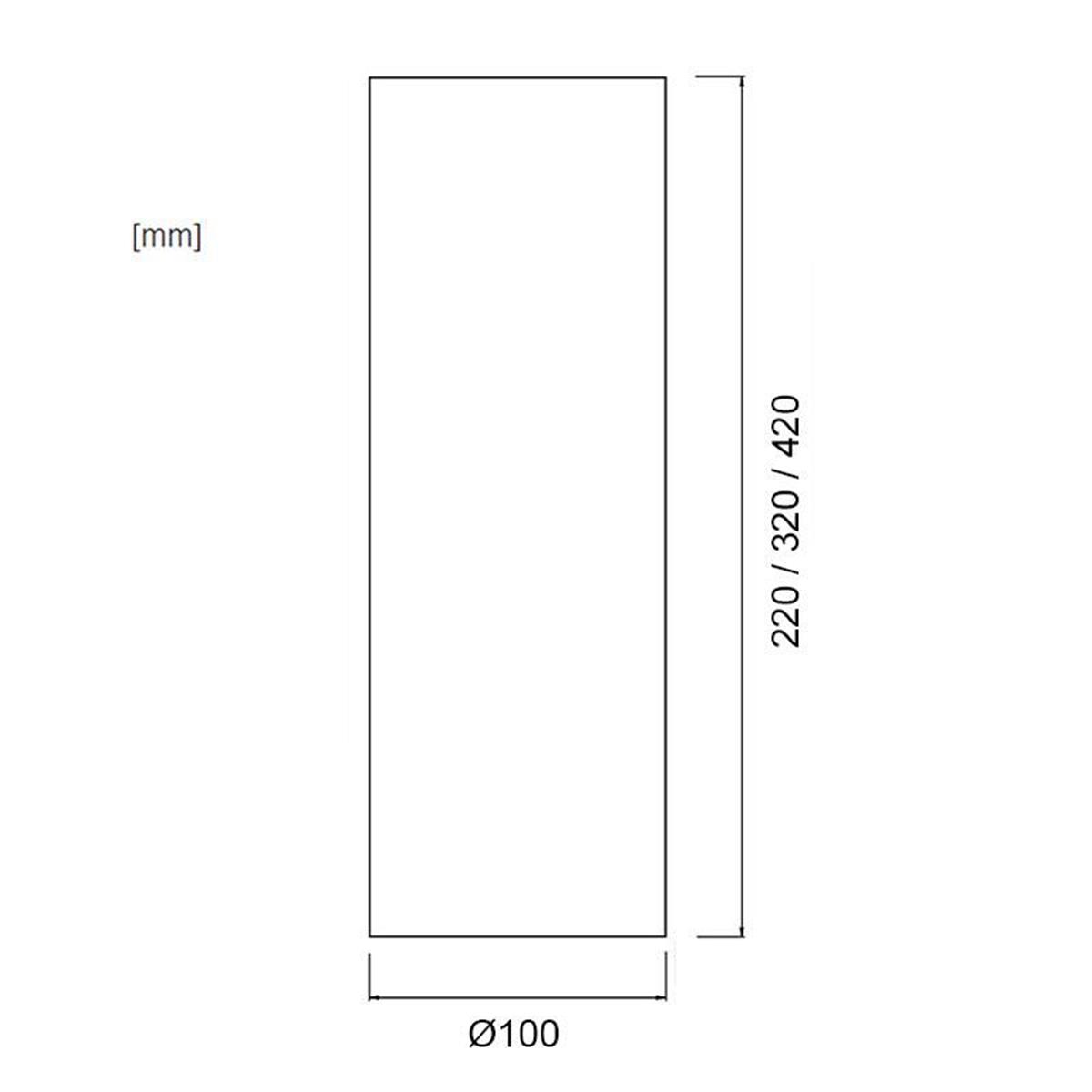 Cane 100 surface - Måttskiss