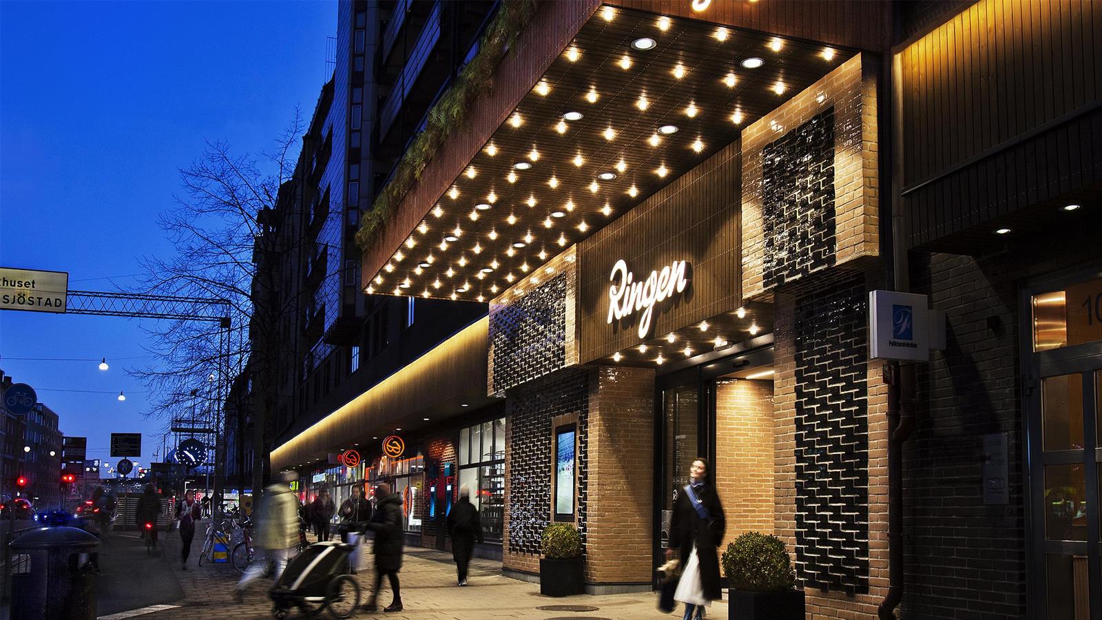 Ringen köpcentrum med ny belysning