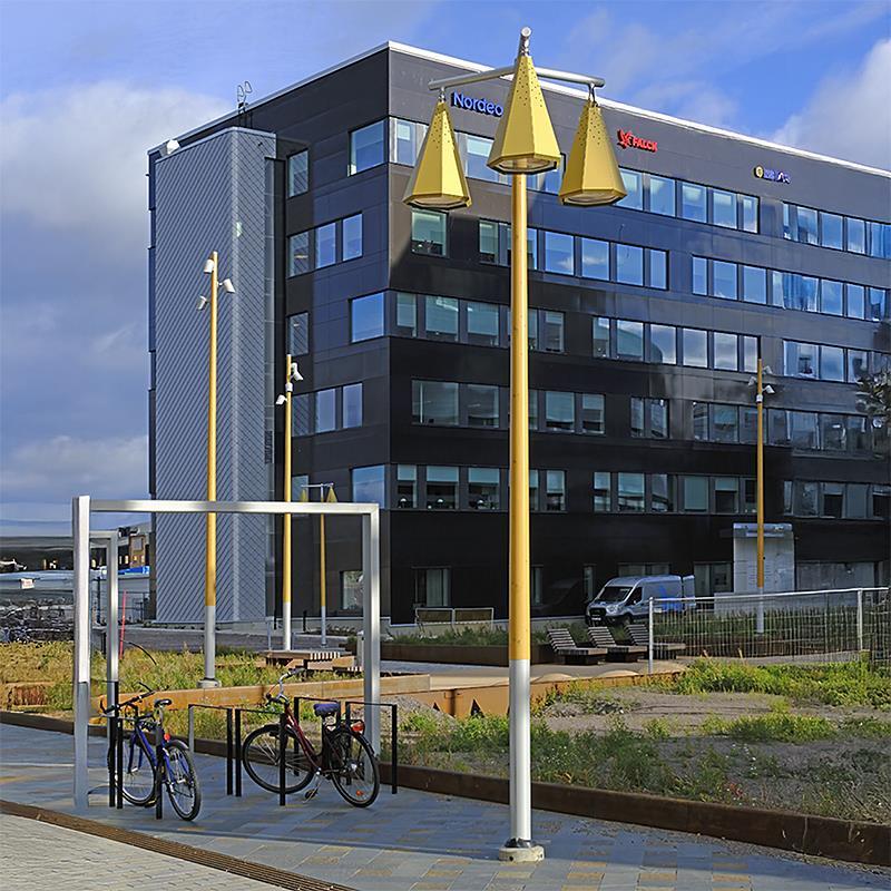 Kiruna - nytt torg med nya trästolpar